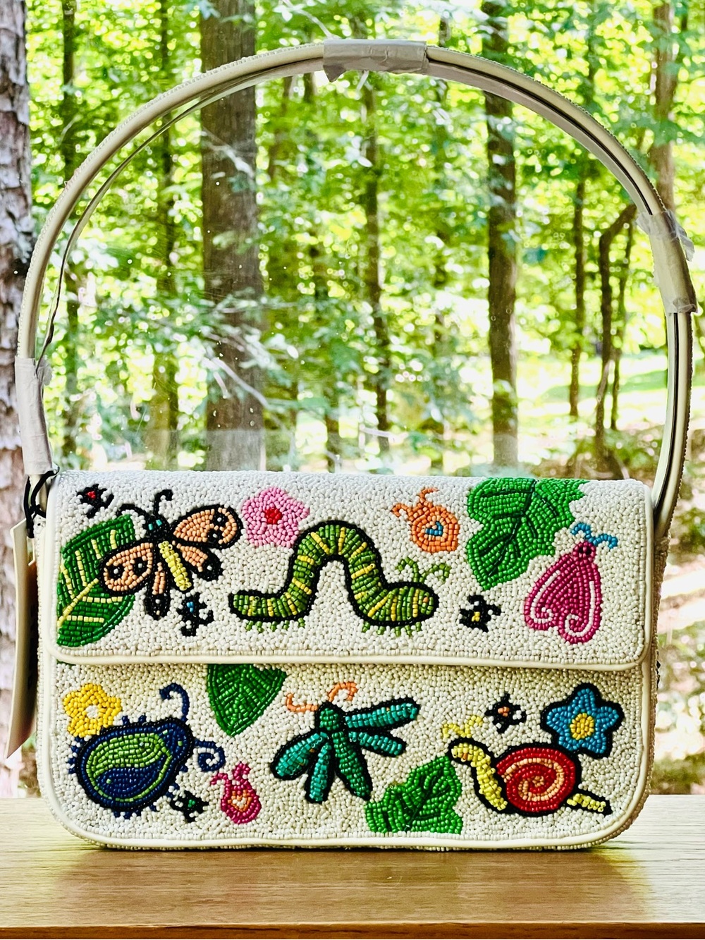 πΊπHPππΊ NWT Staud Beaded Tommy Shoulder Bag Bug Out πRare Findπ - Picture 4 of 16